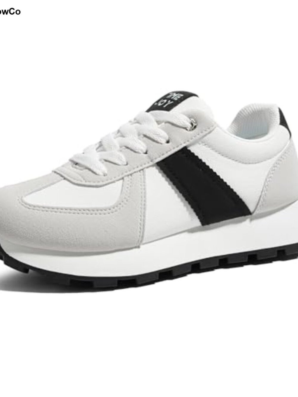 Wide Fit Platform Sneakers Retro Oxford Fabric Casual Lace Up Walking Shoes
